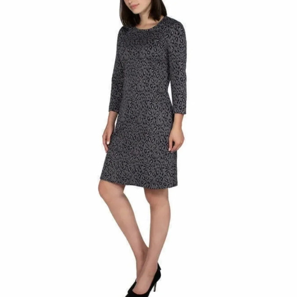 Nicole Miller Dresses & Skirts - Nicole Miller 3/4 Sleeve Dress Color Grey Leopard Size S